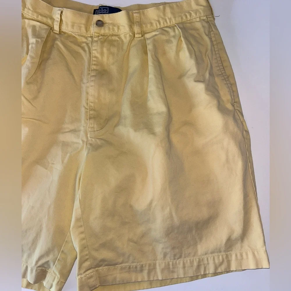 Polo Ralph Lauren Tyler Short, men’s pale yellow Classic Chino‎ Vintage size 36